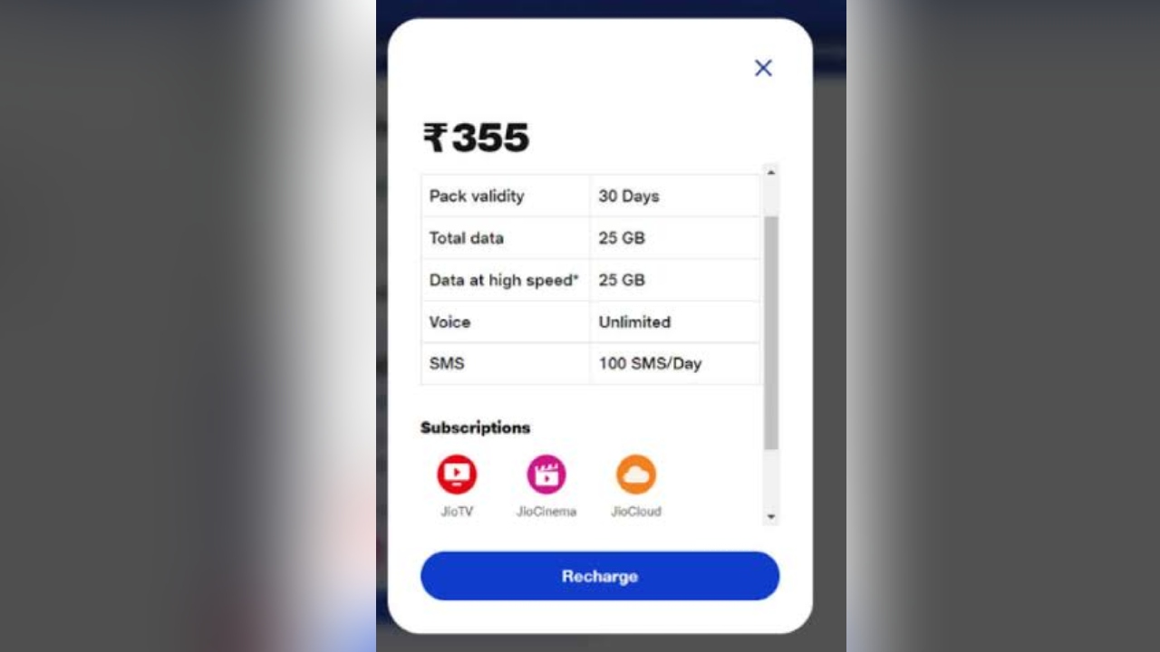 Jio Rs 355 Freedom Plan : 3GB/दिन डेटा, अनलिमिटेड कॉलिंग और ट्रू 5G स्पीड वाला धमाकेदार ऑफर
